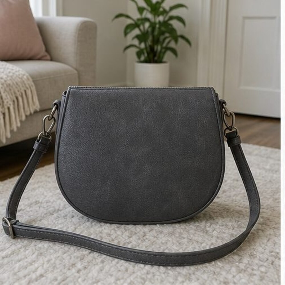 Blush Suede Crossbody Bag